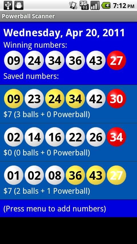 Powerball Scanner Lite Screen 2