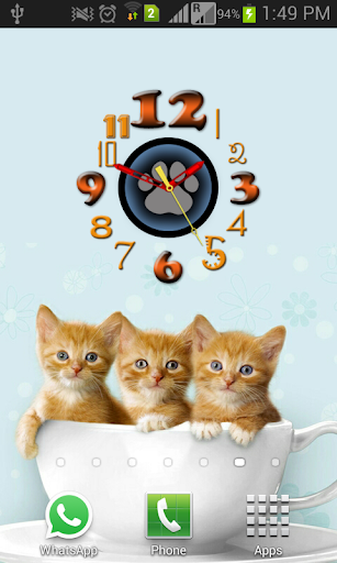 Kitten Clock Live Wallpaper