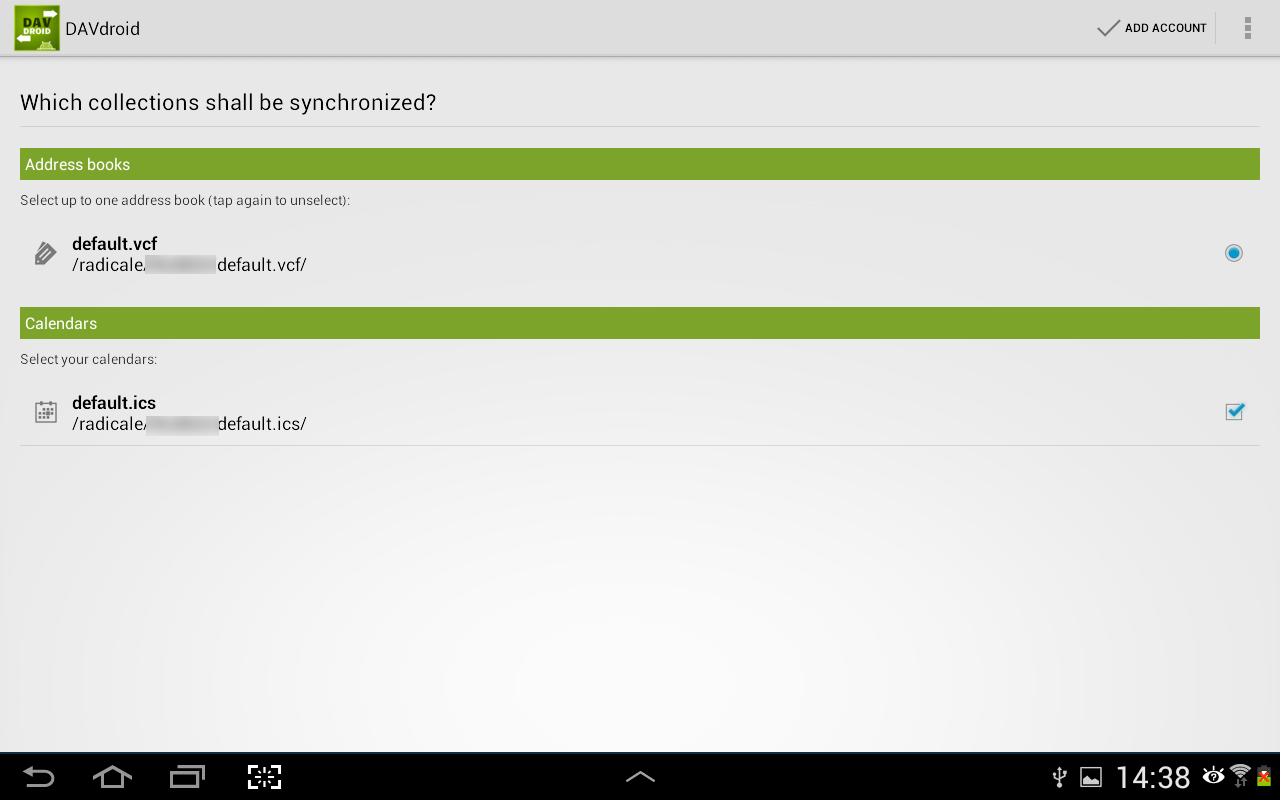 DAVdroid – CalDAV/CardDAV Sync - screenshot
