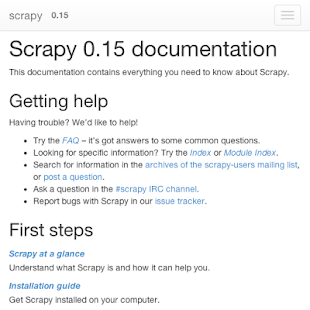 python scrapy doc Screenshots 1