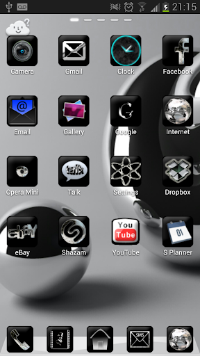 Silver Black Theme GO Launcher