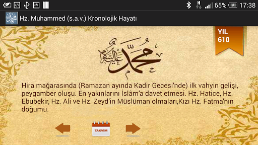 Hz Muhammed Kronolojik Hayatı