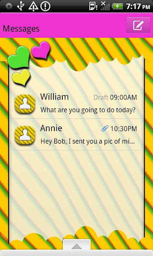 GO SMS THEME PopcicleHearts2
