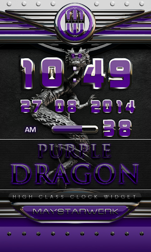 dragon digital clock purple