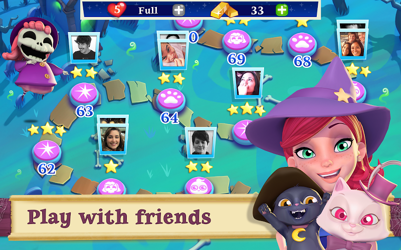 Bubble Witch 2 Saga Mod v1.31.2 APK (Unlimited Boosters & Lives) - screenshot