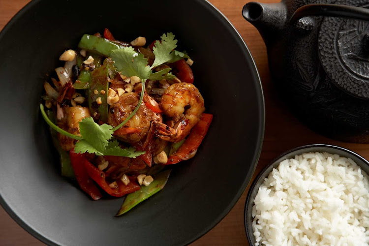 Kung pao shrimp at Silk Harvest on your Celebrity Cruises sailing.