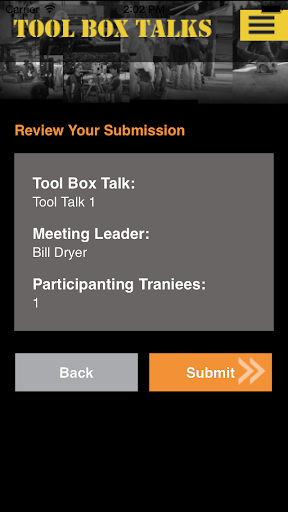 Tool Box Talks