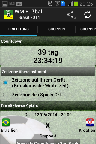 Android application World Cup Brazil 2014 PRO screenshort