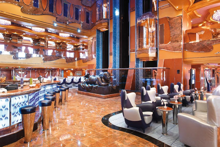 There are several bars and lounges near Carnival Luminosa's eight-deck atrium.