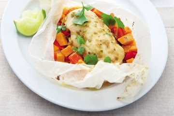 Thai-style chicken & sweet potato parcels