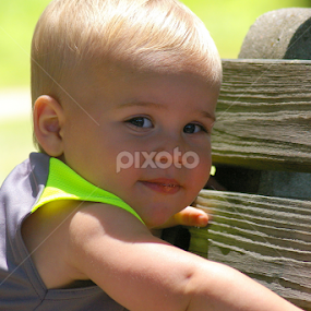 Climbing up on a park bench by Marme Potts - Babies & Children Children Candids