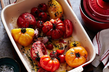 Roasted Heirloom Tomatoes with Garlic and Thyme