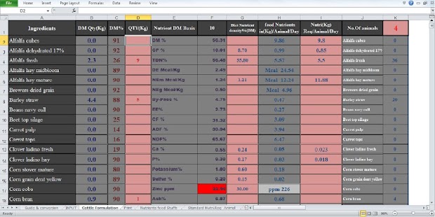 Free Download Cattle Feed Formulation lb&kg APK