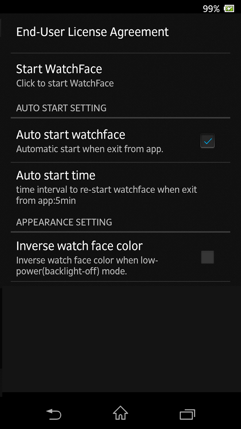 A10 WatchFace for SmartWatch2 Screen 2