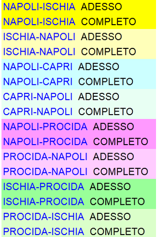 Timetable Ferries Hydrofoyls