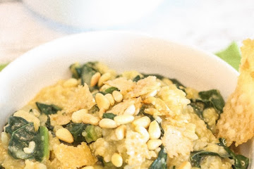 Apple Kale Risotto with Parmesan Crisps