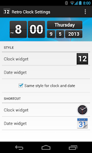 Retro Clock Settings