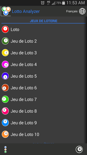 Android application Lotto Analyzer screenshort