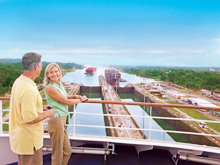 Get a close-up view of the Gatun Locks when Coral Princess passes through the Panama Canal. 
 
