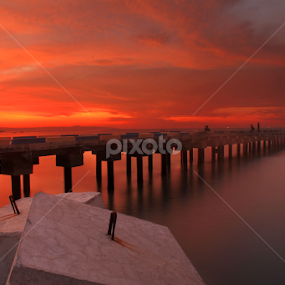 Dock and sunset by Jnr Lavigne - Buildings & Architecture Bridges & Suspended Structures