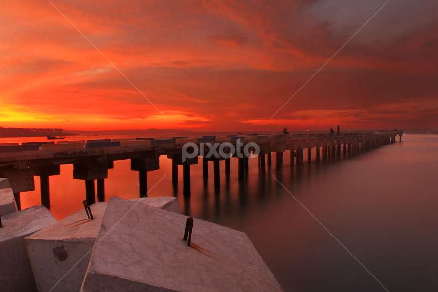 Dock and sunset by Jnr Lavigne - Buildings & Architecture Bridges & Suspended Structures