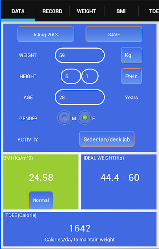 Weight and BMI Recorder