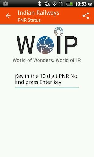 PNR Status by WOIP