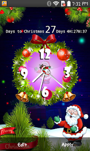 download Christmas Clock live wallpaper free