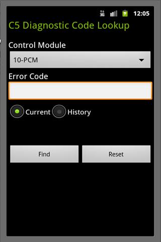 Android application C5 Diagnostic Code Decoder screenshort