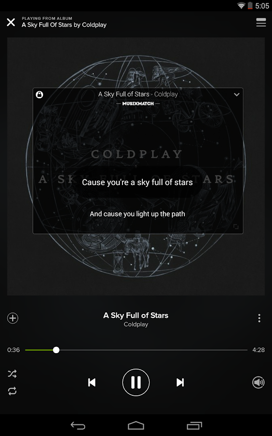 musiXmatch Music Player Lyrics screenshot