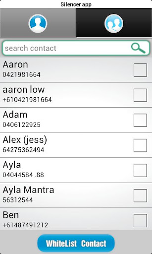 Phone Silencer Whitelist