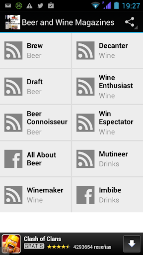 Beer and Wine Mags. RSS reader