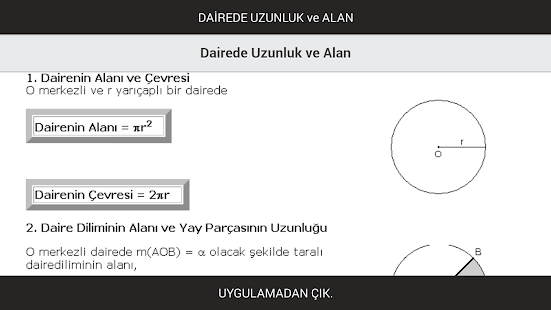 Dairede Uzunluk ve Alan Screenshots 3