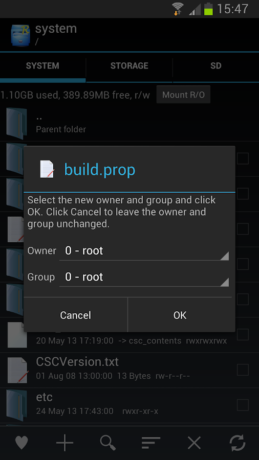   Root Explorer- หน้าจอ 