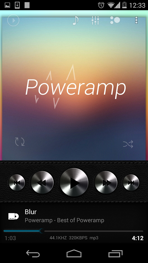 Android application Skin for Poweramp Dark Leather screenshort