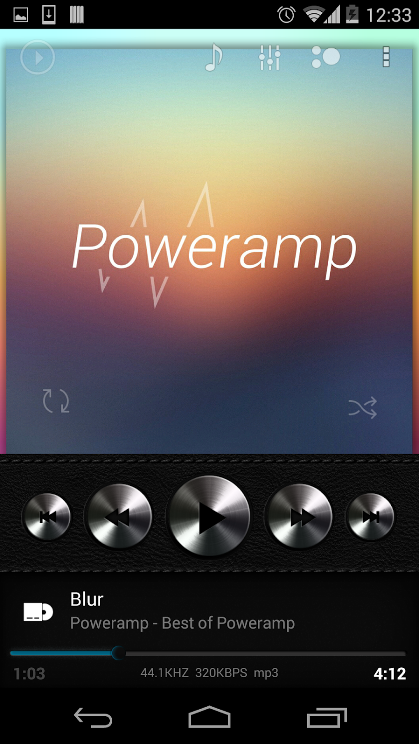 Skin for Poweramp Dark Leather Screen 1