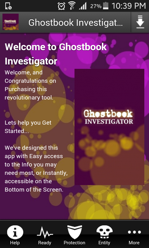 Android application Ghostbook Investigator screenshort