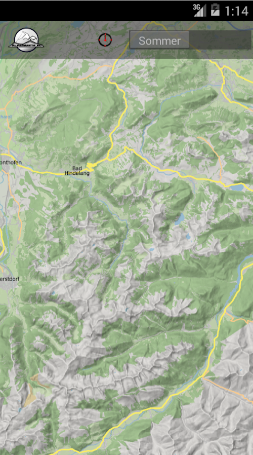 Android application BERCHTESGADEN mountain map screenshort