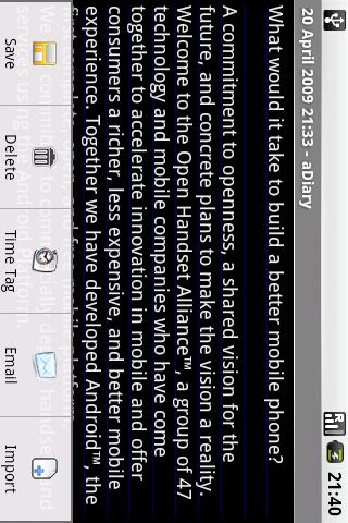 aDiary - Secure Diary Journal Screen 2