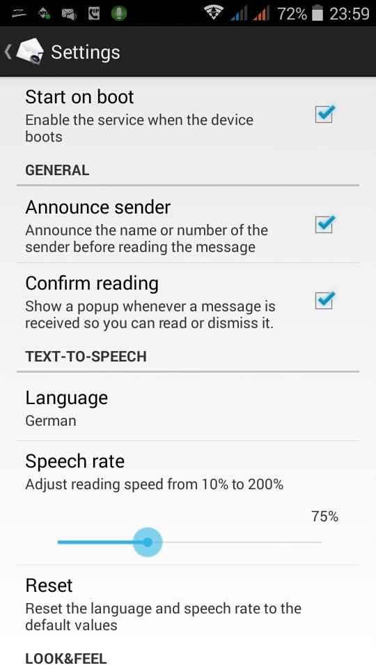 SMS Reader Screen 3