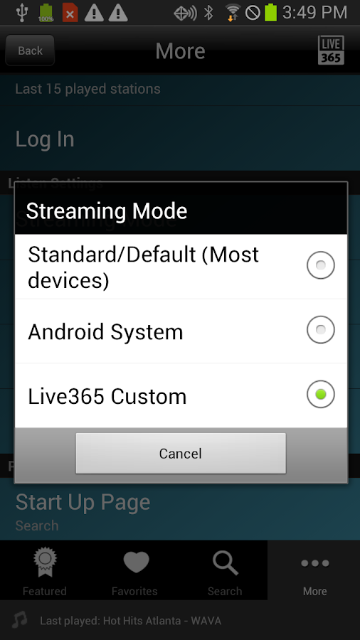 Is there a Live365 radio app available for Android users?