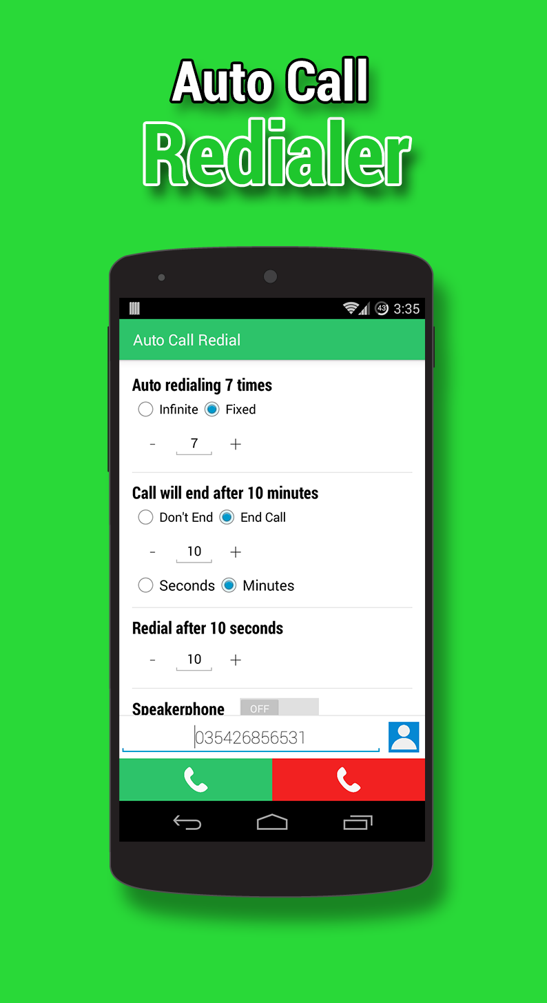 Auto Call Redial Pro Key Screen 2