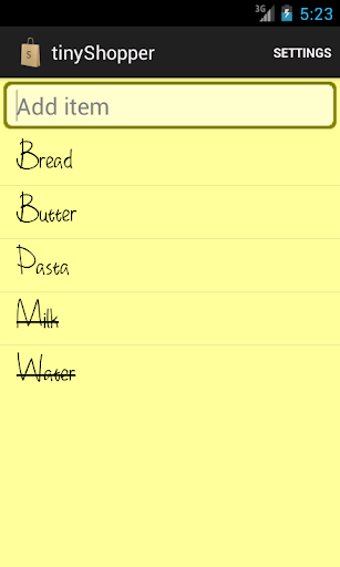 tiny Shopping List