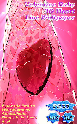 3D Valentine's Ruby Heart Free