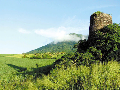 Saint-Kitts-windmill-ruin - An old windmill on Saint Kitts in the Caribbean. 