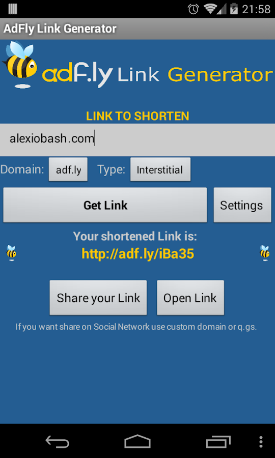 AdFly Generator - screenshot