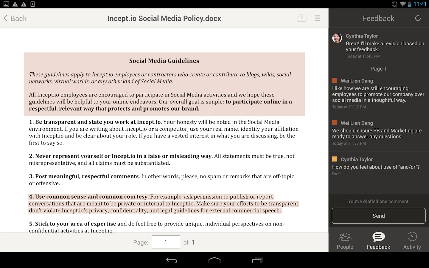   Amazon WorkDocs – Capture d'écran 