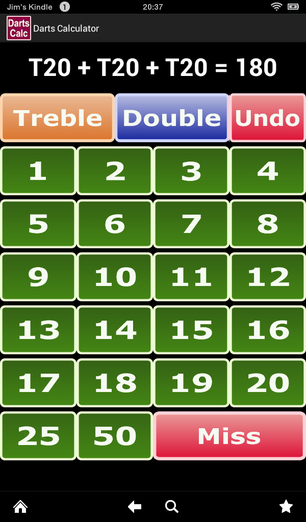 Darts Calculator Screen 3