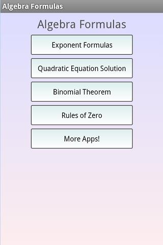 Algebra Formulas