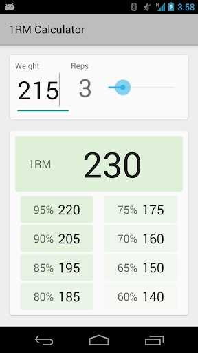 【免費健康App】One Rep Max Calculator-APP點子